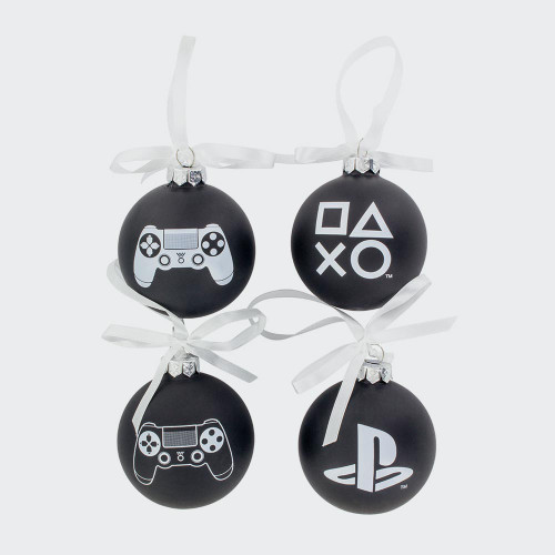Sony PlayStation Glass Christmas Ornaments – 4 Pack