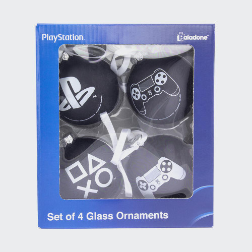 Sony PlayStation Glass Christmas Ornaments – 4 Pack