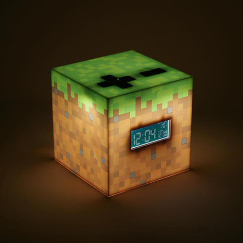 Minecraft Grass Block Digital Alarm Clock