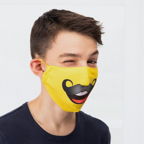 Moustache Emoji Face Mask