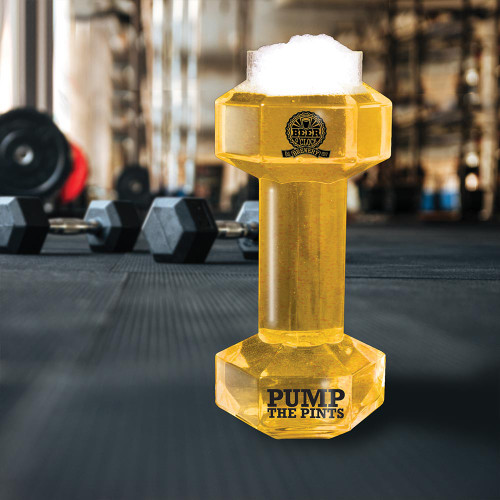 Pump the Pints Dumbbell Beer Glass