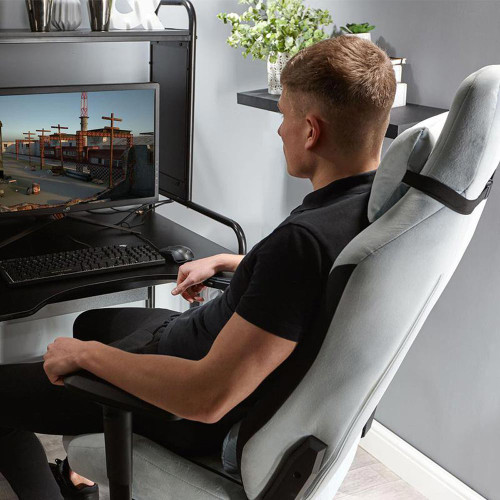 X Rocker Messina Chenille PC Office Gaming Chair - Silver