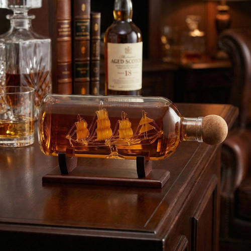 Mixology Ship in a Bottle Decanter