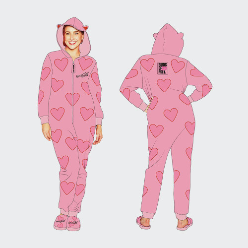 Birds of Prey Cosy Heart Adult Fleece Jumpsuit