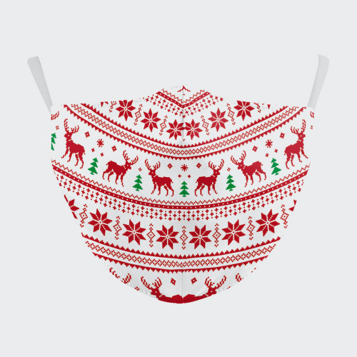 Red Christmas Pattern Face Mask