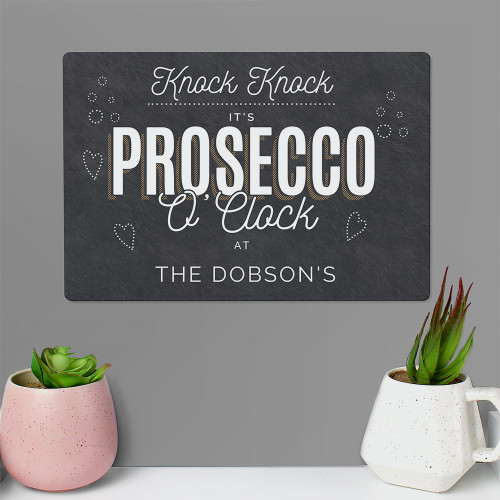 Personalised Prosecco O’ Clock Metal Sign