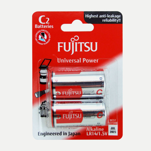 Fujitsu Universal Alkaline C Batteries – 2 Pack