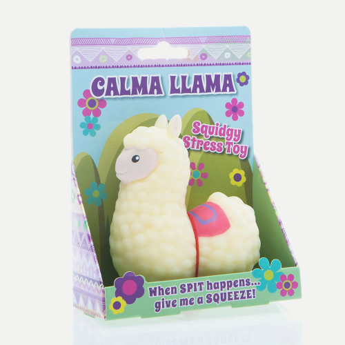 Calma Llama Stress Toy in packaging