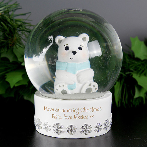 Personalised Polar Bear Snow Globe