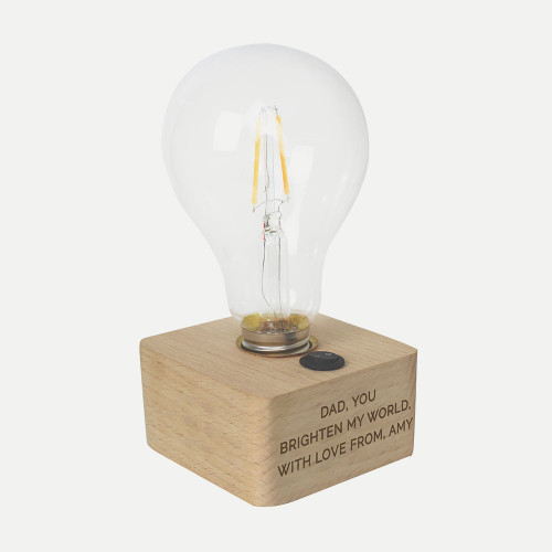 LED Bulb with Personalised Wooden Base