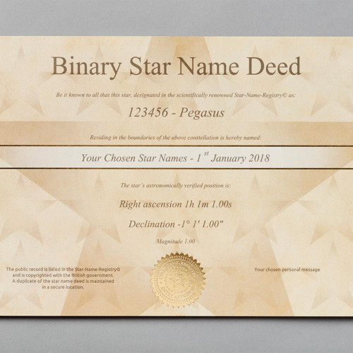 Name a Star Binary Star Package - Name Two Stars