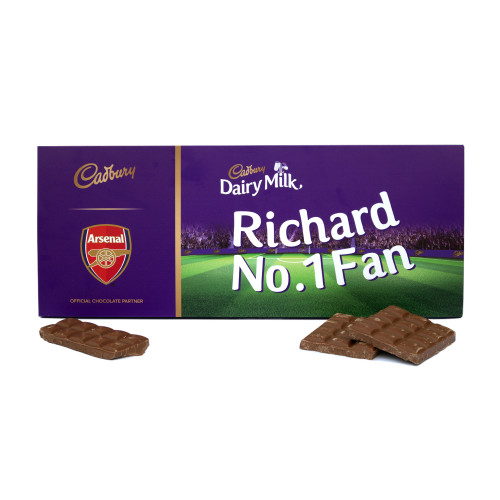 Personalised 850g Arsenal Cadbury Dairy Milk Chocolate