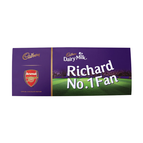 Personalised 850g Arsenal Cadbury Dairy Milk Chocolate