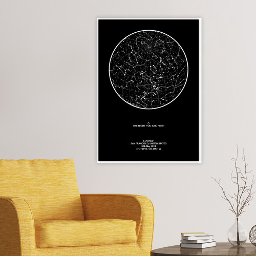 Personalised Black Star Poster with Black Background