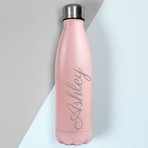 Personalised Metal Insulated Drink Bottle – Pink