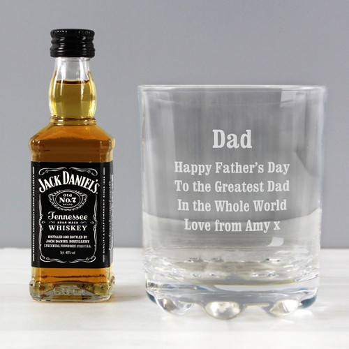 Personalised Happy Father’s Day Glass and Jack Daniel's Set