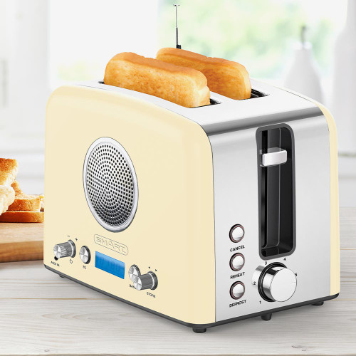 Smart Ivory Cream Retro Radio Toaster