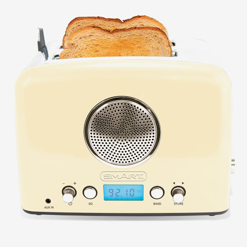 Smart Ivory Cream Retro Radio Toaster