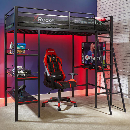 X Rocker Fortress Gaming Bunk Bed with Desk