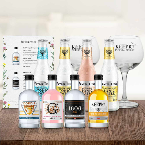 Keepr’s British Gin Tasting, Mixers and Glasses Set