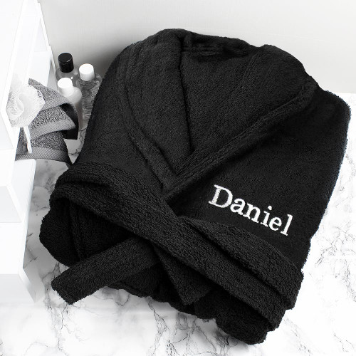 Personalised Black Dressing Gown