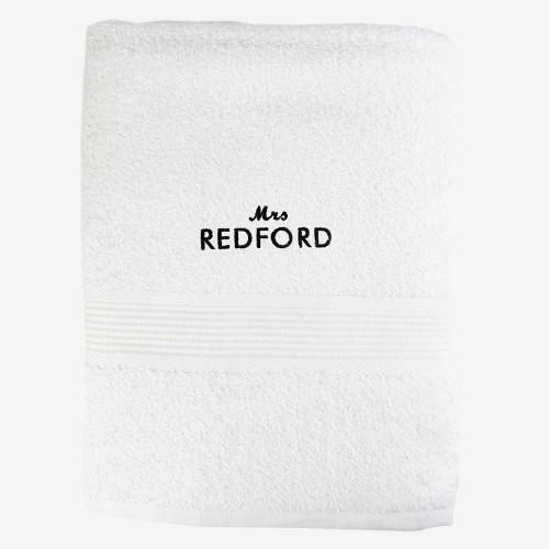 Personalised 'Mrs' White Bath Towel