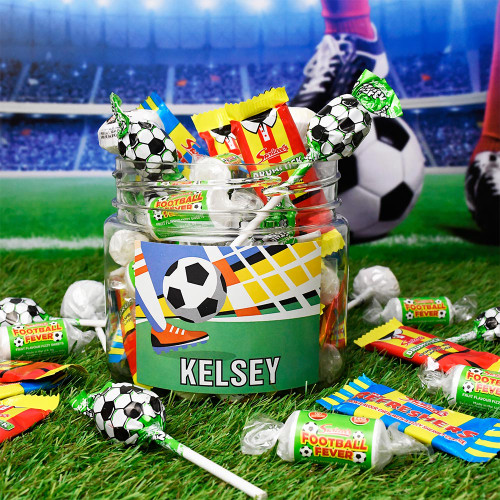Personalised 450g Football Fan Sweet Jar