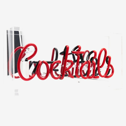 Cocktails Acrylic Box Light – Neon Red