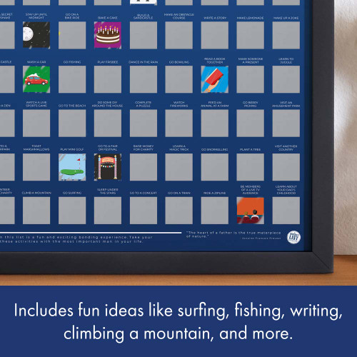 100 Things to do With Dad Bucket List Scratch Poster