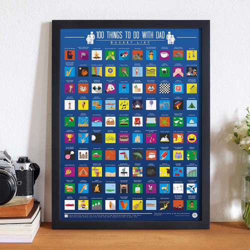 100 Things to do With Dad Bucket List Scratch Poster