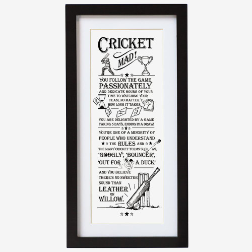Cricket Mad Framed Wall Art