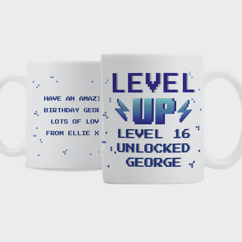 Personalised Level Up Birthday Mug – Only at Menkind