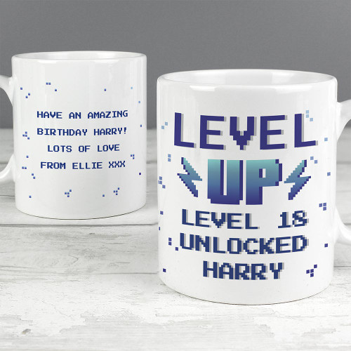 Personalised Level Up Birthday Mug – Only at Menkind