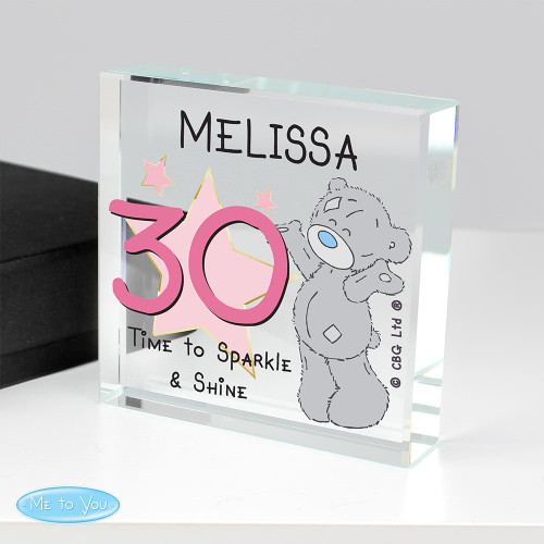 Personalised Me to You Sparkle and Shine Birthday Large Crystal Token