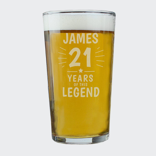 Personalised Years of the Legend Pint Glass