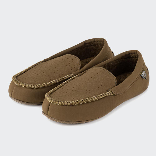 Isotoner Airtex Suedette Moccasin Slippers – Khaki