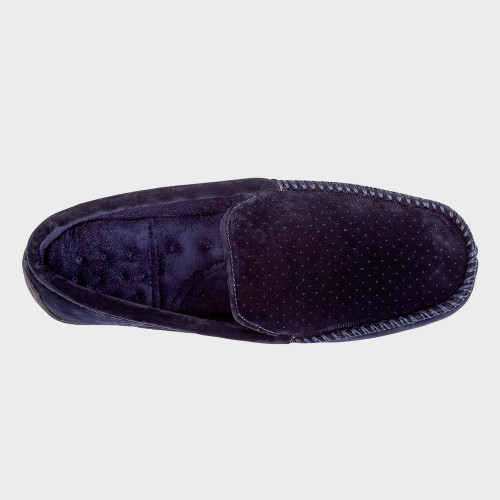 Isotoner Airtex Suedette Moccasin Slippers – Navy