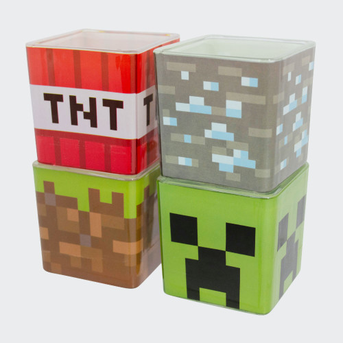 Minecraft Square Glasses – Set of 4 – Only at Menkind