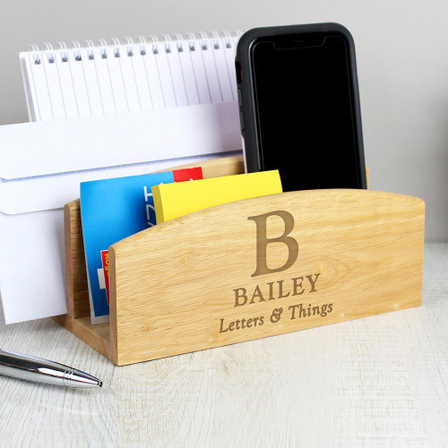 Personalised Initial Wooden Technology Stand