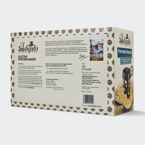 Electric Air-Popping Popcorn Maker packaging - back