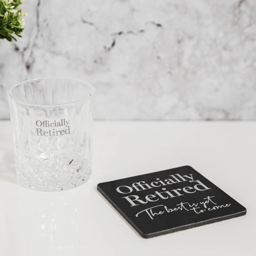 Officially Retired Tumbler and Coaster Gift Set