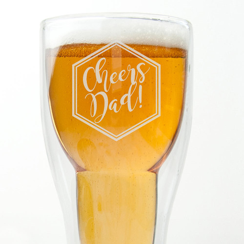 Personalised Bottoms Up Beer Glass