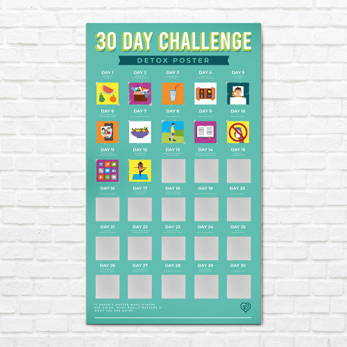 Detox 30 Day Challenge Scratch Poster