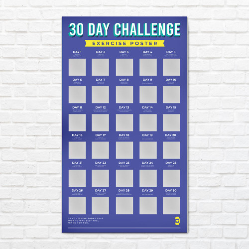 Fitness 30 Day Challenge Scratch Poster