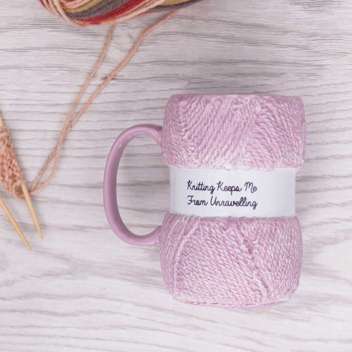 Knitting Keeps Me From Unravelling Mug