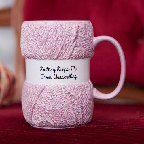 Knitting Keeps Me From Unravelling Mug