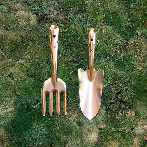 Gold Coloured Gardening Tool Set – Fork and Trowel