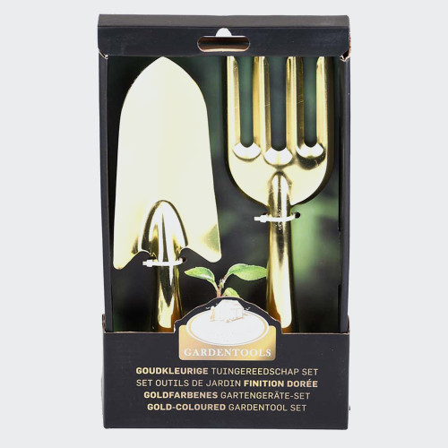 Gold Coloured Gardening Tool Set – Fork and Trowel