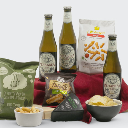 Friday Night Gift Hamper - Lager, Cheese, and Snacks