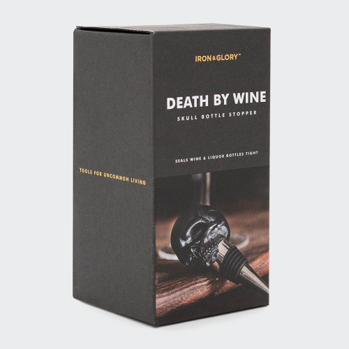 Death by Wine Skull Bottle Stopper